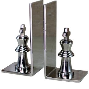 ESPLANADE BRASS Chess Book Weads أو Book Shelf Organizer - Silver Plated - 7 "بوصة