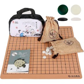 Glazi Go Glazed Go Game مجموعة عكسها 19x19 / 13x13 لوحة ألعاب قابلة للطي من جلد فوكس مع jizi stone 361pcs وحقيبة التخزين ، لعبة لوحين للاعبين