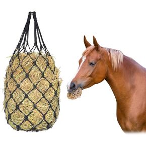 Slow Feed Hay Net for Horses, 42" Length with 2" Holes Hay Nets, Chew-Resistant Polyethylene Fiber Material in Kuwait