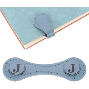 uxcell 2Pcs Personalized Magnetic Leather Bookmark, 26 Letters Bookmark Customized Initial Bookmarks Vintage Magnetic Book Marks Text Book Marker Clip for Book Lovers Teacher (Blue/U)