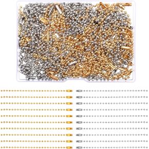 100 PCS سلسلة لصنع المجوهرات ، و 4 بوصات سلسلة الكلاب سلسلة الكرة سلسلة السلسلة المفاتيح الفولاذ المقاوم للصدأ مع سلاسل موصل سلسلة BEED لعلامة الكلاب الحرف معلقة القلادات زخرفة سلسلة المفاتيح