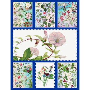 Holographic Stickers Pack # Beautiful Small Garden Flowers Wildflowers Antique Botannical Book Engraving Illustration HANATABA Vintage Styled Wall Laptop Large Vinyl Hologram Stickers