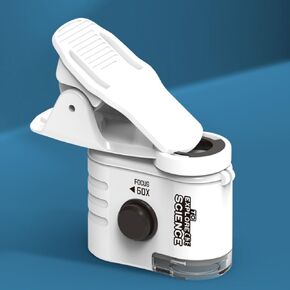 60x Zoom Mini Mobile Phone Microscope مع LED UV Light ، مجهر جيب مثالي للأطفال ، مثالي لهدية حفلة عيد ميلاد عيد الميلاد ، المحمولة وسهلة الاستخدام