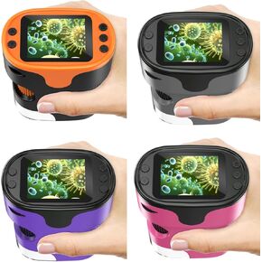 4 Pack Bebang PM1000 Microscope Handheld للأطفال (Orange + Gray + Pink + Purple)