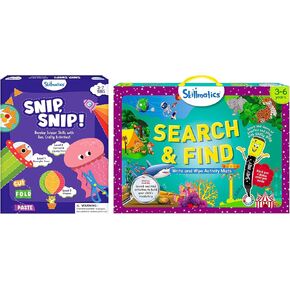 Skillmatics Snip ، Snip Craft Kit & Search & Find Bundle ، مثالية للأطفال ، الأطفال الصغار الذين يحبون الألعاب ، الأنشطة الفنية والحرف ، الهدايا للفتيات والفتيان الذين تتراوح أعمارهم بين 3 و 4 و 5 و 6 و 7