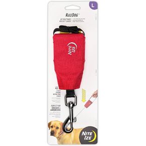 Nite Ize Raddog مقود جيب قابل للسحب - متين ومريح - مقود قابل للسحب مضغوط للمشي الكلاب - محمول ومتين للاستخدام اليومي - أحمر ، كبير