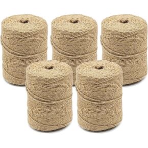 10 PCS Twine String Bulk 6000 Feet Long, 2mm Thin Jute Twine for Crafts, Hemp Rope Wrapping, Packing Gardening, Crochet Knitting Macrame Decor, 600 Feet Each Roll