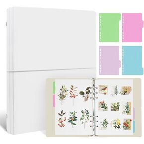 ألبوم لجمع كتب ملصقات قابلة لإعادة الاستخدام للبالغين A5 Staging Book Book Binder مع ورقة إصدار فارغة 80 ورقة و 4 Tab Divider Dister Binder ألبوم لجمع الملصق (Black)