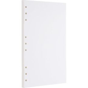 PATIKIL B5 Blank Refill Paper, Loose Leaf Paper 9 Hole Planner Refills for 9 Ring Refillable Binder Notebook Paper Filler Planner Inserts Office Diary Journals, 80 Sheets/160 Pages, White