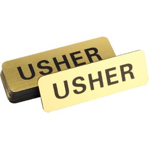 12 PCS اسم اسم usher المغناطيسي للكنيسة ، علامة اسم شارة acrylic مع مغناطيس قابلة لإعادة الاستخدام ، ركن مستدير اسم الشارة الشارة للتجمعات المدرسية ، 1x3 بوصة (الذهب)