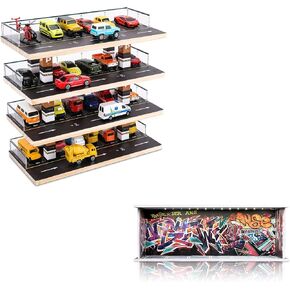 Toy Car Parking Garage + Foamboard Parking Garage with Lights, Graffiti Wall