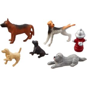 Bachmann Trains - FIGURES - DOGS with FIRE HYDRANT (6pcs/pk) - O Scale