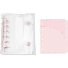 AxeWoodz A7 Budget Binder Double Snap Button Closure Money Organizer Pink 6 Ring Binder with 4 Tab Double Pocket Cash Envelopes Divider