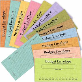 PARTH IMPEX 120 Pack Vintage Budget Envelopes for Cash, Budgeting Tracker Binder, Money Saving Challenge, Great for Money Management, Cash Stuffing and Savings Organizer 3.5" x 7" in 12 Color
