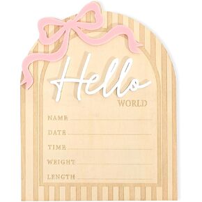Butterfly Daisy Hello World Board - علامة إعلان ولادة صغيرة الفراشة ، بطاقة Wooden Hello World للمستشفيات ، لوحة تسجيل معلومات الولادة حديثي الولادة ، Daisy Decory Photo Props Props