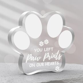 Dog Memorial Gifts for Loss of Dog, Loss of Dog Sympathy Gift, Pet Dog Passing Away Gifts, Acrylic Dog Cat Memorial Remembrance Personalized Gift with a Sympathy Card and Gift Pouch