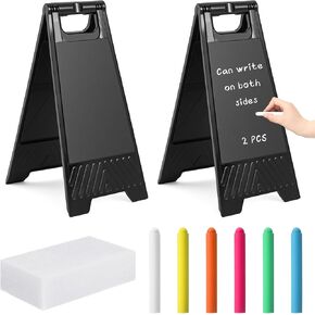 2 Pack a Frame Chalkboard Signs with Coloured Chalk for Restaurant Cafe Shop Wedding Party