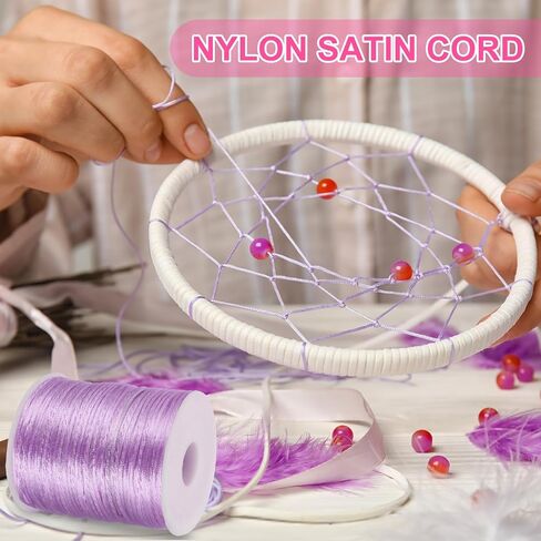 Patikil 2mm × 110 ياردة نايلون سلسلة الحبل الديكور الساتان سلسلة ساتان الحبل خيط خيوط للمجوهرات صنع القلادات الصينية عرقات Macrame DIY ، أسود in Kuwait