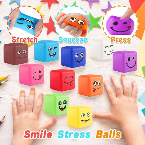 Stress Balls for Kids, 30 Pack Smile Stress Balls for Kids and Adults, Emotion Stress Balls in Bulk, Mini Stress Balls Set Sensory Squishy Toys Fidget Toys, Party Favors, Goodie Bag Stuffers for Kids in Kuwait
