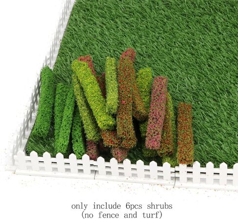 Miniature Flower Bed Shrubs 6PCS Simulation Flower Bed Green Belt, DIY Shrub Strip Model Sand Table Building Model Street Landscaping Garden Road Scenery (Yellow) in Saudi Arabia