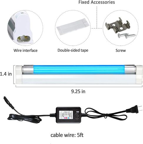 Coospider 6W UV Light with Ozone,185nm Sanitizer Lamp with 3 Time Gear, UVC Lamp for Shoes/Closet/Cabinet/Bathroom 110V CTUV-6 in Kuwait