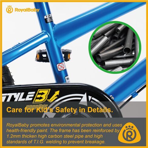 Royalbaby Freestyle Outdoor Children's Bicycle Dual Handbrakes Sporty Kid Bike with Training Wheels and Adjustable Seat, 14 Inch, White in Saudi Arabia