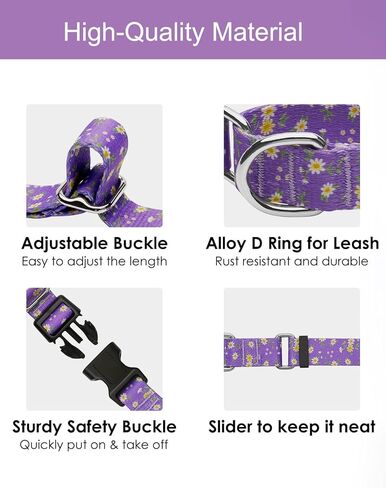 Martingale Collar for Dogs with TAG Ring, Adjustable Soft Nylon Dog Collars with Buckle Heavy Duty for Small, Medium & Large Dogs (Boho,M) in Saudi Arabia