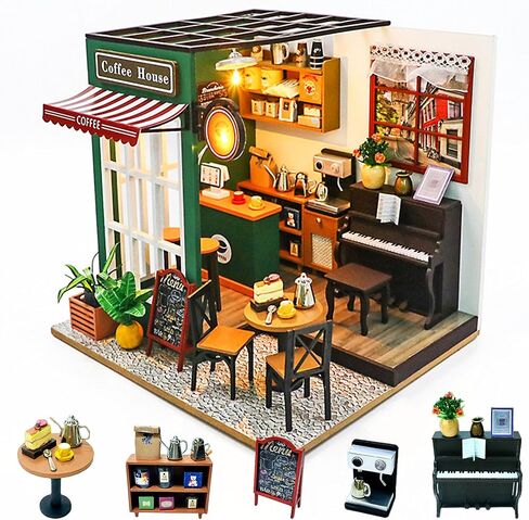 Miniature House Kit Hanging Garden, DIY Miniature Dollhouse Kit for Adults with Furniture & LED Lights, Wooden Craft Gifts for Adults Women Teens in Saudi Arabia