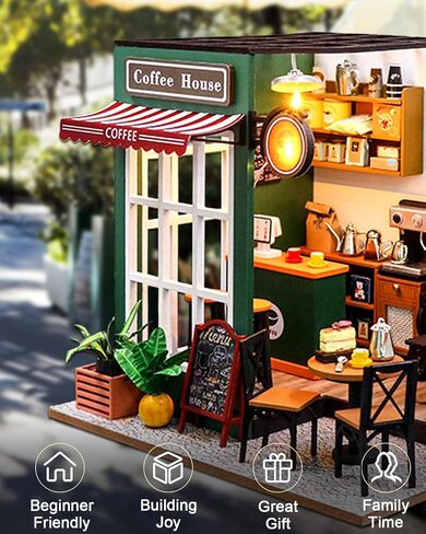 Miniature House Kit Hanging Garden, DIY Miniature Dollhouse Kit for Adults with Furniture & LED Lights, Wooden Craft Gifts for Adults Women Teens in Saudi Arabia