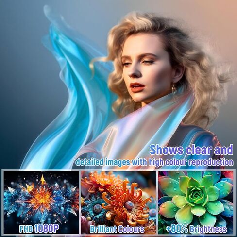 جهاز عرض صغير مع WiFi و Bluetooth ، Portable Projector 4K 1080p دعم ، Focus Auto Focus ، 120 '' شاشة عرض متوافق مع HDMI/USB/الهاتف الذكي/الكمبيوتر/الكمبيوتر المحمول in Kuwait