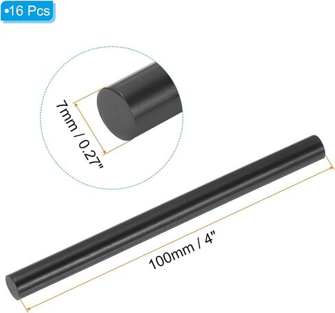 PATIKIL 4x0.27 Inch Hot Glue Sticks, 16 Pcs Hot Glue Gun Sticks Mini Hot Melt Adhesive Glue Stick for DIY Art Craft Repairs Festival Decoration, Black in Saudi Arabia