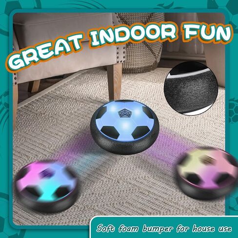 2-in-1 Moving Kick Toss Games for Kids Ages 3-12, Light Up Hover Soccer Ball with Animal Bean Bag Toss, Indoor Outdoor Birthday Toys for 3 4 5 6 7 8 9 10 11 12 Year Old Boys Girls in Kuwait