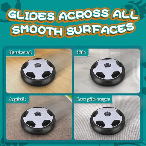 2-in-1 Moving Kick Toss Games for Kids Ages 3-12, Light Up Hover Soccer Ball with Animal Bean Bag Toss, Indoor Outdoor Birthday Toys for 3 4 5 6 7 8 9 10 11 12 Year Old Boys Girls in Kuwait