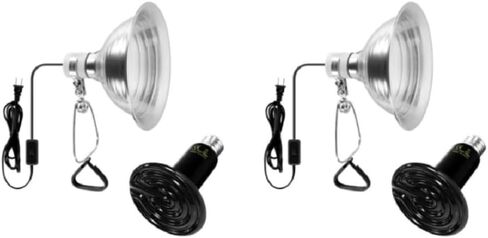 Simple Deluxe 150W Reptile Heat Bulb and 8.5 inch Clamp Light, 40-108℉ Digital Thermostat Controller and Thermometer Included, for Amphibian Pet & Incubating Chicken, Silver in Saudi Arabia