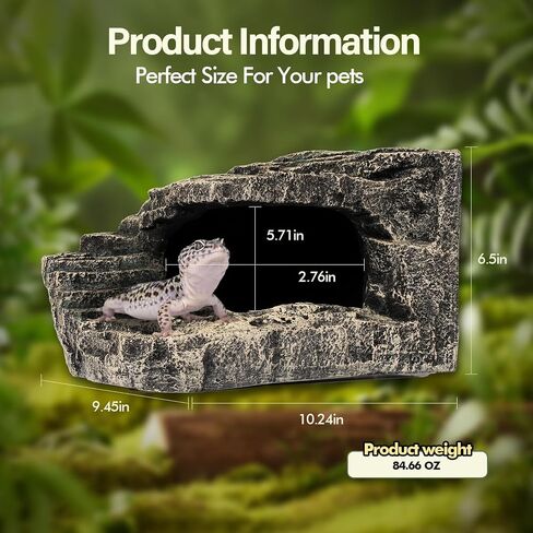 Reptile Hide, Great for Geckos, Snakes, Bearded Dragons & Lizards. with Steps for Reptile Rock Climbing, It Doubles as Aquarium Rock Cave Corner Reptile Cave for Climbing Hiding. (Stone, A-XLarge) in Saudi Arabia