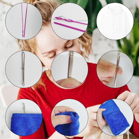6 قطع مجموعة حلقة الخياطة ، خياطة طقم طقم الرسام ، مجموعة أدوات Threader Threader (تضمين Threader Draysring البلاستيكية ، خطاف تيرنر حلقة ، ملاقط معدني) in Kuwait