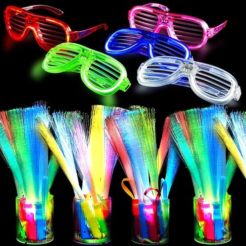 Glow Fiber Optic Wands Sticks LED Light up Wands Bulk,Glow in the dark Party Supplies Favor Flashing Sticks Included Batteries for Birthday Holiday Party Wedding Christmas 2025 New Year Eve in Saudi Arabia