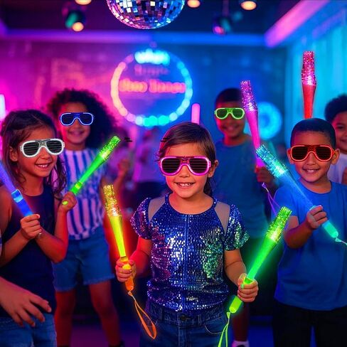 Glow Fiber Optic Wands Sticks LED Light up Wands Bulk,Glow in the dark Party Supplies Favor Flashing Sticks Included Batteries for Birthday Holiday Party Wedding Christmas 2025 New Year Eve in Saudi Arabia