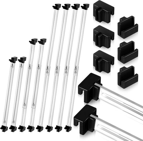 24 Pcs Metal Adjustable File Cabinet Rails Set Include 16 Hanging File Rail Clips 8 Hanging File Rails File Cabinet Dividers File Bar for Office Drawer Holder Organizer (Silver,18-32.5 Inch) in Kuwait
