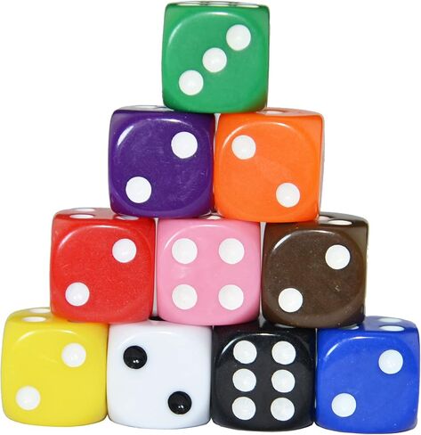 SmartDealsPro 10-Pack D6 Six Sided 16mm Dice Die for DND, MTG, RPG, Tenzi, Yahtze, Bunco, Table Borad Games, Math Teaching… (Color 2) in Saudi Arabia