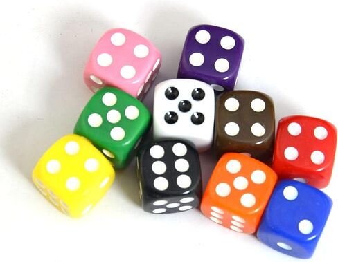 SmartDealsPro 10-Pack D6 Six Sided 16mm Dice Die for DND, MTG, RPG, Tenzi, Yahtze, Bunco, Table Borad Games, Math Teaching… (Color 2) in Saudi Arabia