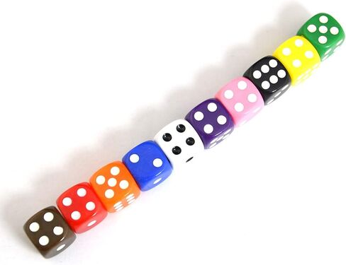 SmartDealsPro 10-Pack D6 Six Sided 16mm Dice Die for DND, MTG, RPG, Tenzi, Yahtze, Bunco, Table Borad Games, Math Teaching… (Color 2) in Saudi Arabia