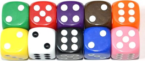 SmartDealsPro 10-Pack D6 Six Sided 16mm Dice Die for DND, MTG, RPG, Tenzi, Yahtze, Bunco, Table Borad Games, Math Teaching… (Color 2) in Saudi Arabia