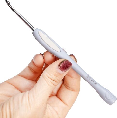 SensePeak Crochet Hook Set of 6 Pack, 1.8mm 2.0mm 2.5mm 3mm 3.5mm 4mm Ergonomic Stainless Steel Small Inline Pointy Crochet Hook for Arthritic Hands, Mother's Day Gifts for Mom in Saudi Arabia