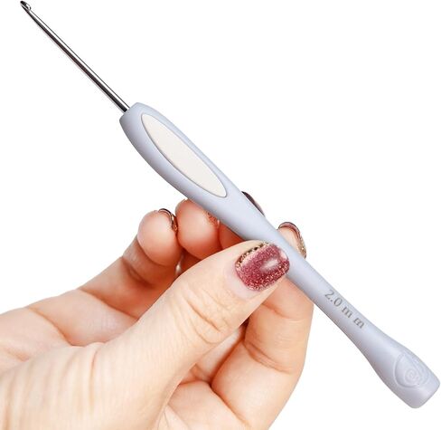 SensePeak Crochet Hook Set of 6 Pack, 1.8mm 2.0mm 2.5mm 3mm 3.5mm 4mm Ergonomic Stainless Steel Small Inline Pointy Crochet Hook for Arthritic Hands, Mother's Day Gifts for Mom in Saudi Arabia