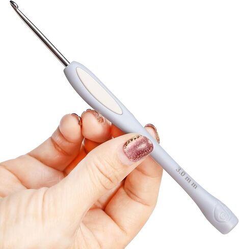 SensePeak Crochet Hook Set of 6 Pack, 1.8mm 2.0mm 2.5mm 3mm 3.5mm 4mm Ergonomic Stainless Steel Small Inline Pointy Crochet Hook for Arthritic Hands, Mother's Day Gifts for Mom in Saudi Arabia
