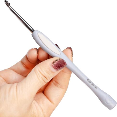 SensePeak Crochet Hook Set of 6 Pack, 1.8mm 2.0mm 2.5mm 3mm 3.5mm 4mm Ergonomic Stainless Steel Small Inline Pointy Crochet Hook for Arthritic Hands, Mother's Day Gifts for Mom in Saudi Arabia