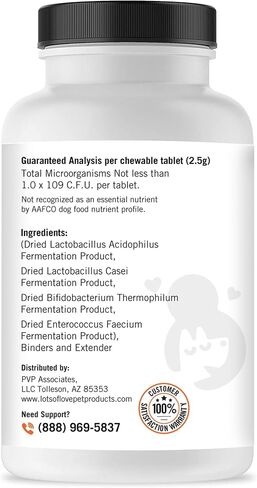 Dog Probiotic Chewable Tablets - Probiotic for Dog - Probiotic Supplement - Lots of Love Pet Products - 60 Count (Pack of 1) in Saudi Arabia
