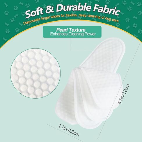 Pet Finger Wipes for Ear and Teeth - 120 Count Cleaner Finger Wipes For Dog and Cat, Dental Ear Care Wipes, Hypoallergenic Dog Wipes to Remove Plaque Tartar, Relieve Ear Itching and Inflammation in Saudi Arabia