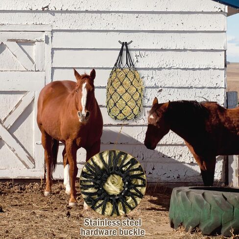 Slow Feed Hay Net for Horses, 42" Length with 2" Holes Hay Nets, Chew-Resistant Polyethylene Fiber Material in Saudi Arabia